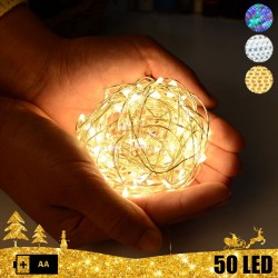 Vielinė LED girlianda su baterijomis 50 lempučių