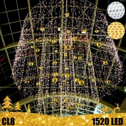 1520 LED girlianda užuolaida-krioklys PRO PLIUS ST 2x7m CL8