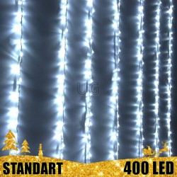 LED girlianda Užuolaida - Krioklys 400 lempučių STANDART 3 x 2 m.
