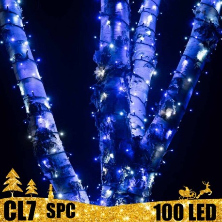 100 LED lauko girlianda 10 m BLYKSTĖ SPC CL7 BL/CW
