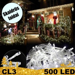 500 LED lempučių girlianda STANDART CL3 skaidriais laidais